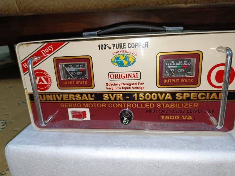 New* UNIVERSAL Servo Stabilizer 1500VA 100V-275V 2