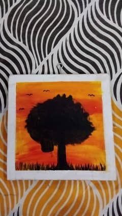 A handmade painting of a tree