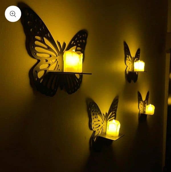 MDF wall decoration butterfly , pack of 3 1