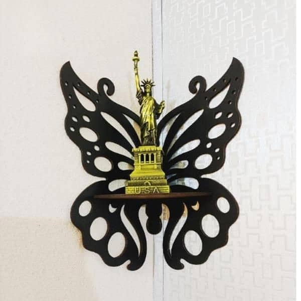 MDF wall decoration butterfly , pack of 3 2