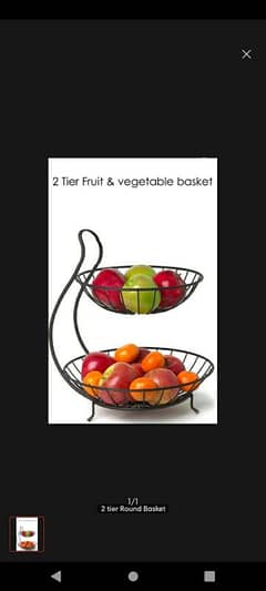 Export quality iron 2 & 3 Tier modern furit basket stand