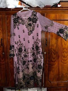 Pure Crinkel Chiffon Purple dress 0