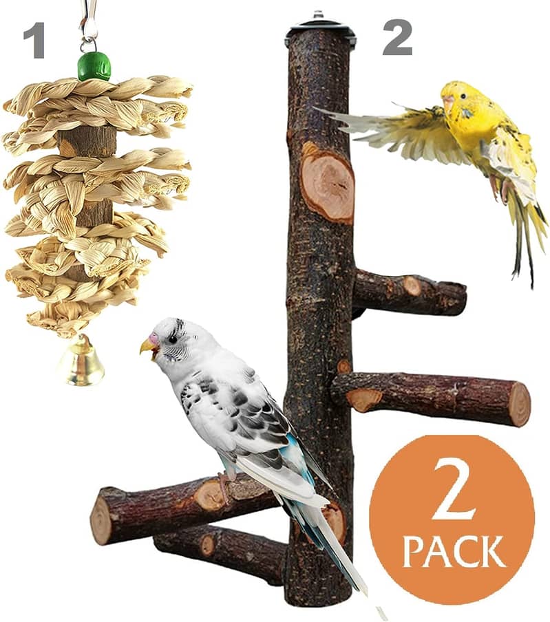 Parrot toys beautiful swings perches natural wooden and Iron stands 13