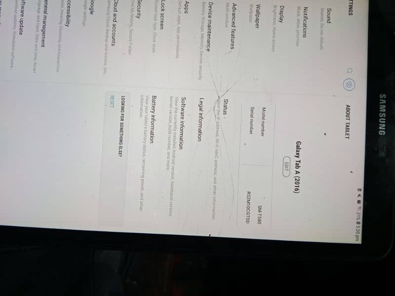 Samsung Galaxy tab A 2 32 gb only display broke Baki all ok ha 2