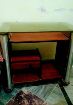 Glass Computer Table Good Condition Cheap Price