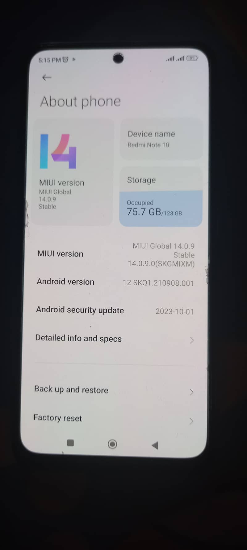 redmi note 10 6.128 cadition 10by10 2