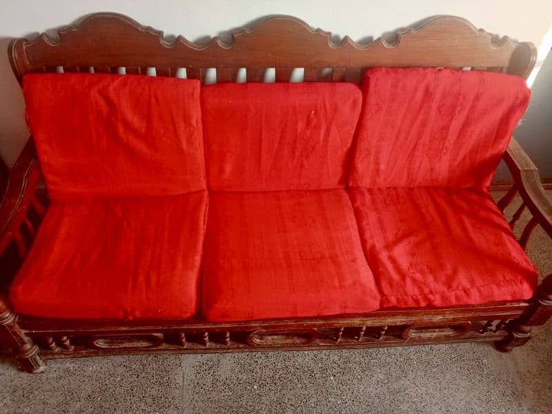 Urgent Wooden sofa for sale 1