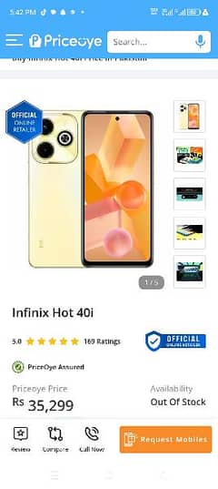 infinix hot 40 i 8+8/256 9 month warranty