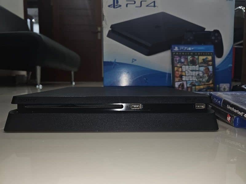 PS4 Slim 1TB –SSD, 3 Controllers, 4 Physical Games 4