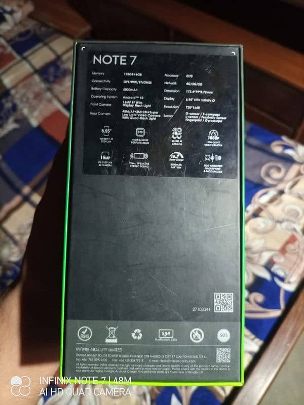 Infinix note 7 Phone 10/8 condition used cheap price 22000 5