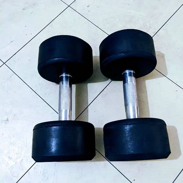 High Quality Rubber Coated Dumbbells Weight Plates Barbell Bars iron r 4