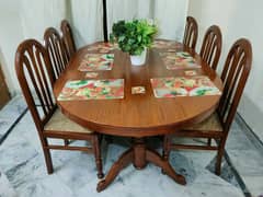 6 Chair Pure Tali Wood Dinning Table 0