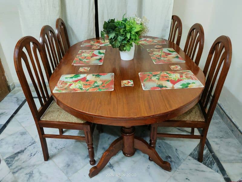 6 Chair Pure Tali Wood Dinning Table 0