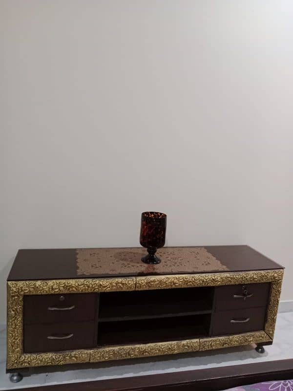 Led console/ wooden console rank with brown mirror 0