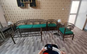 Steel and iron sofa set