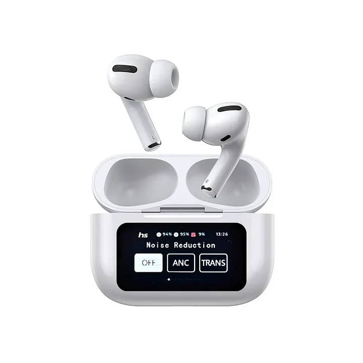 A9 Pro ANC AirPods with Screen | Bluetooth 5.4 White and Black 2