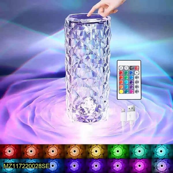 16 Colour Led Crystal Table Lamp 2