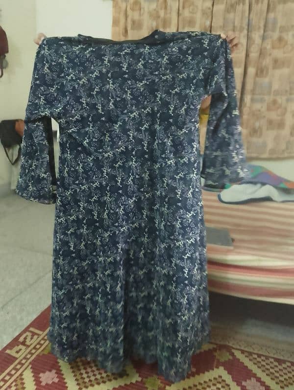 black and blue double printed abaya 1