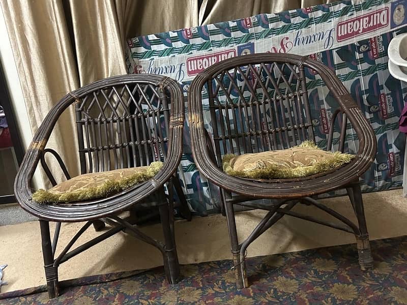 Cane Chair Set for sale 1