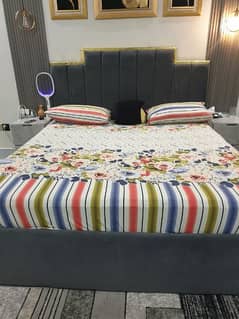 Bed set without  matress .  Side Table. Dressing without Mirror