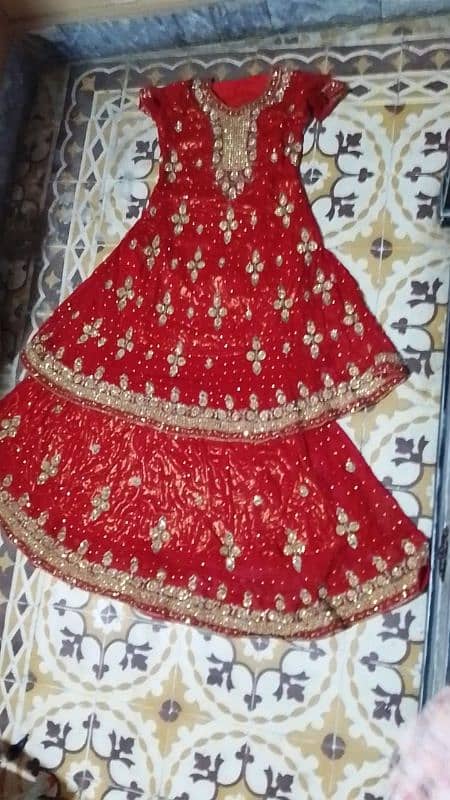 bridal lehnga fresh red color in new condition 1