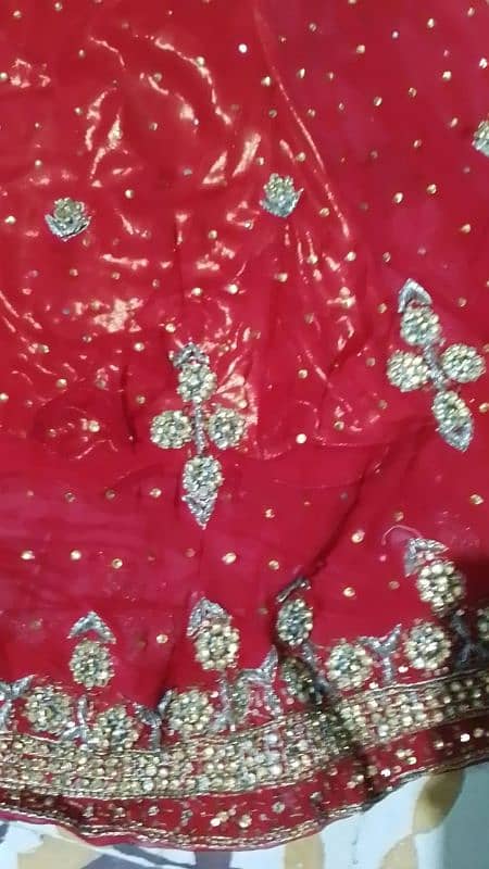 bridal lehnga fresh red color in new condition 3