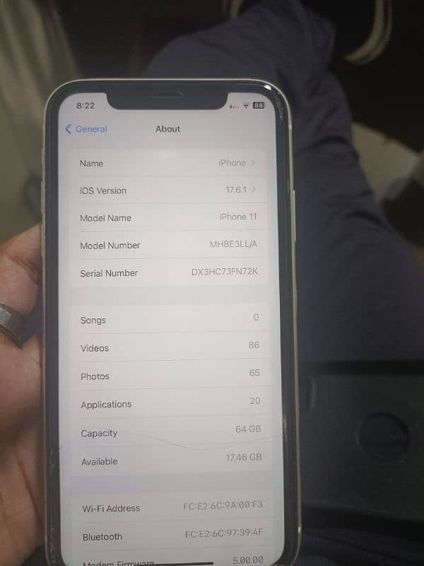 iphone 11 white color JV 64 GB lush condition 5