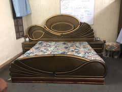 bed set/side tables/woodenbed