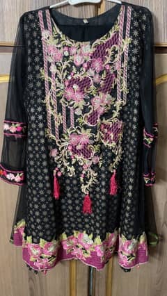 3pcs/ women stitched / embroidered shirt with embroidered garara 0