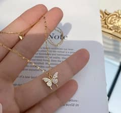 double layers necklace butterfly shape 0