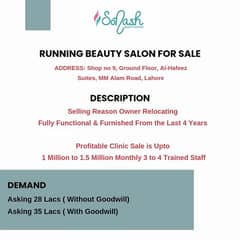 Running business for sale / Aesthetic Clinic / Salon for sale