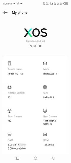 Infinix Hot12 0