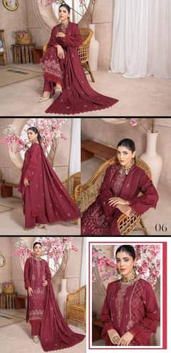 woman unstitched suits 3pc fancy suits Winter collection