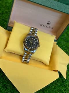 ROLEX WATCH BLACK GOLDEN DIAL