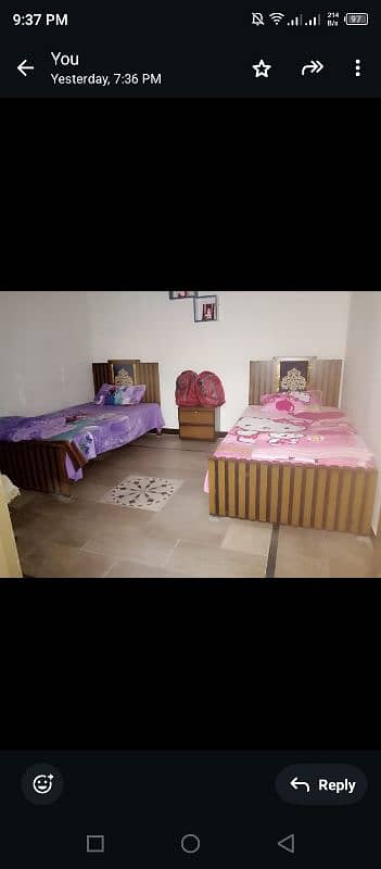 dubale bed and single bed  with mattress and room chair 2