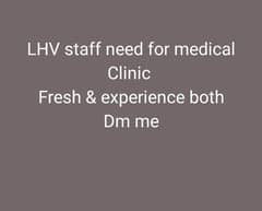 LHV &Staff nurse required  for medical centre