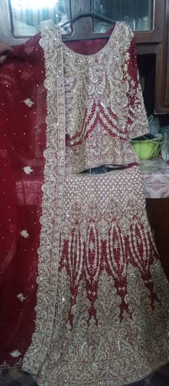 Bridal lehenga with jewelry