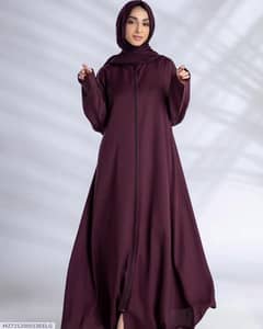 Turkish zipper abaya maroon