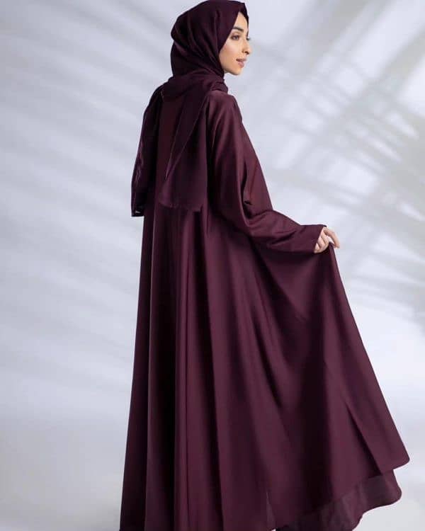 Turkish zipper abaya maroon 1