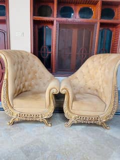 wooden single seater sofa set