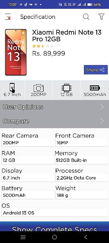 Redmi note 13pro 12GB512GB Full box full warranty 10/10 only sale 4