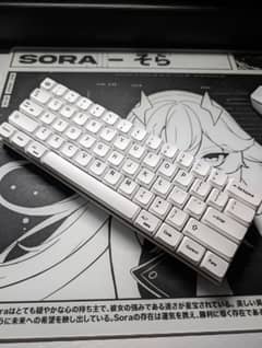 XDA Profile Keycaps Black on White (BOW) Minimalist PBT Double Shot .