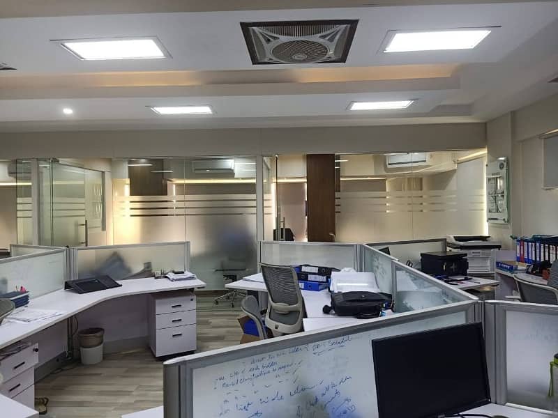 DHA Phase 6 semi furnished office Available for Rent Front Entrance Main Road facing FURNITURE NOT INCLUDE ONLY CHAMBER 14