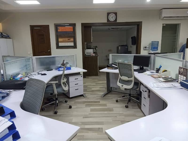 DHA Phase 6 semi furnished office Available for Rent Front Entrance Main Road facing FURNITURE NOT INCLUDE ONLY CHAMBER 19