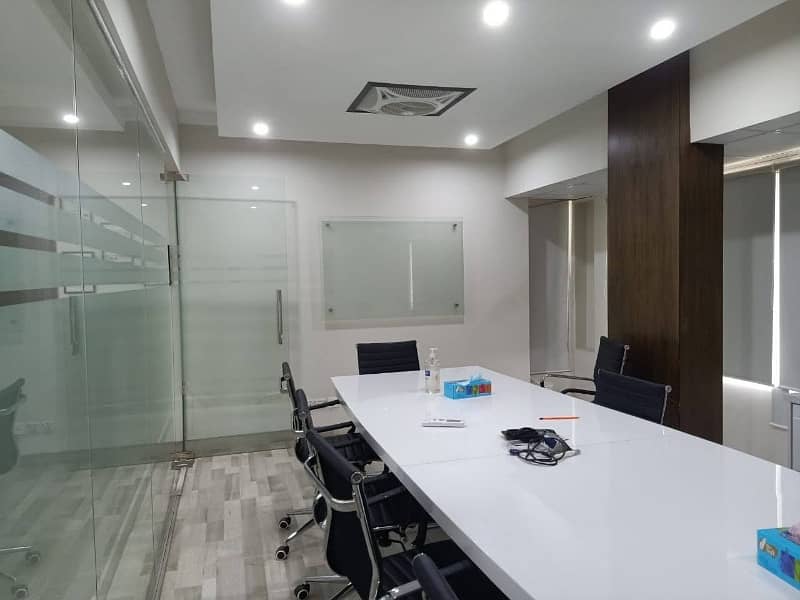 DHA Phase 6 semi furnished office Available for Rent Front Entrance Main Road facing FURNITURE NOT INCLUDE ONLY CHAMBER 20