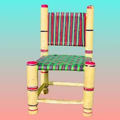 5-16 year old girl/baby wooden chair with linoleum woven seat.