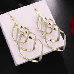 Elegant Spiral Dangle Drop Earrings 0