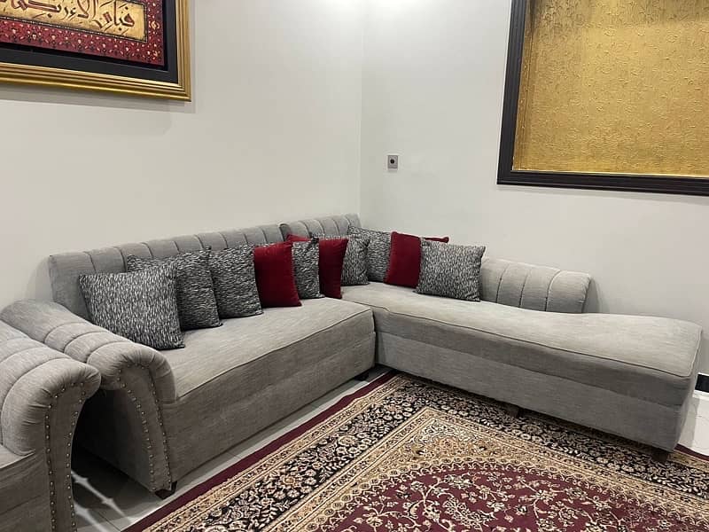 L shape 9 seater sofa available 1