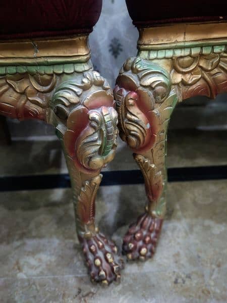 Antique Lion Chairs 100 years old 4