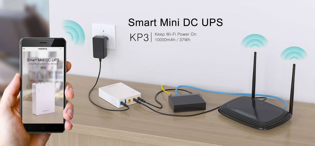 MARSRIVA KP3 10000mAh Smart Mini DC UPS 5V 9V 12V for WiFi Router 13